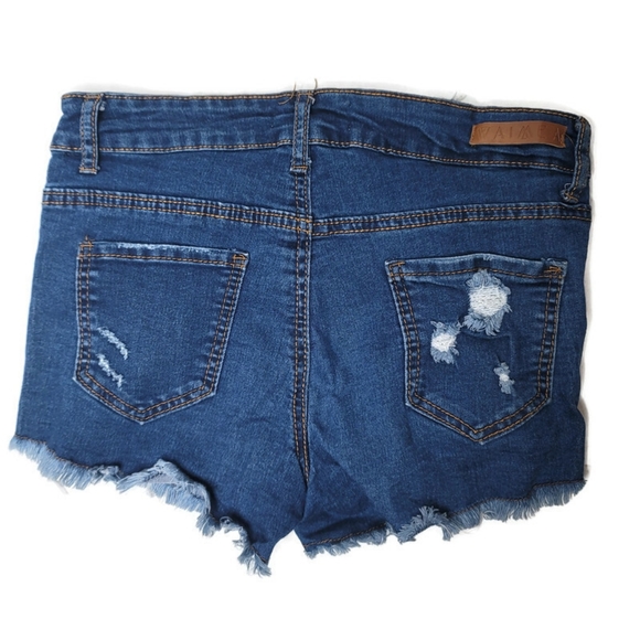 Waimea high rise button fly denim raw hem shirts size 7 - Picture 3 of 3